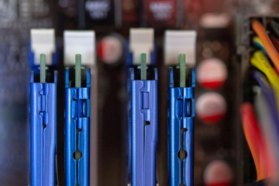 Free Image of Colorful network cables with out-of-focus background 