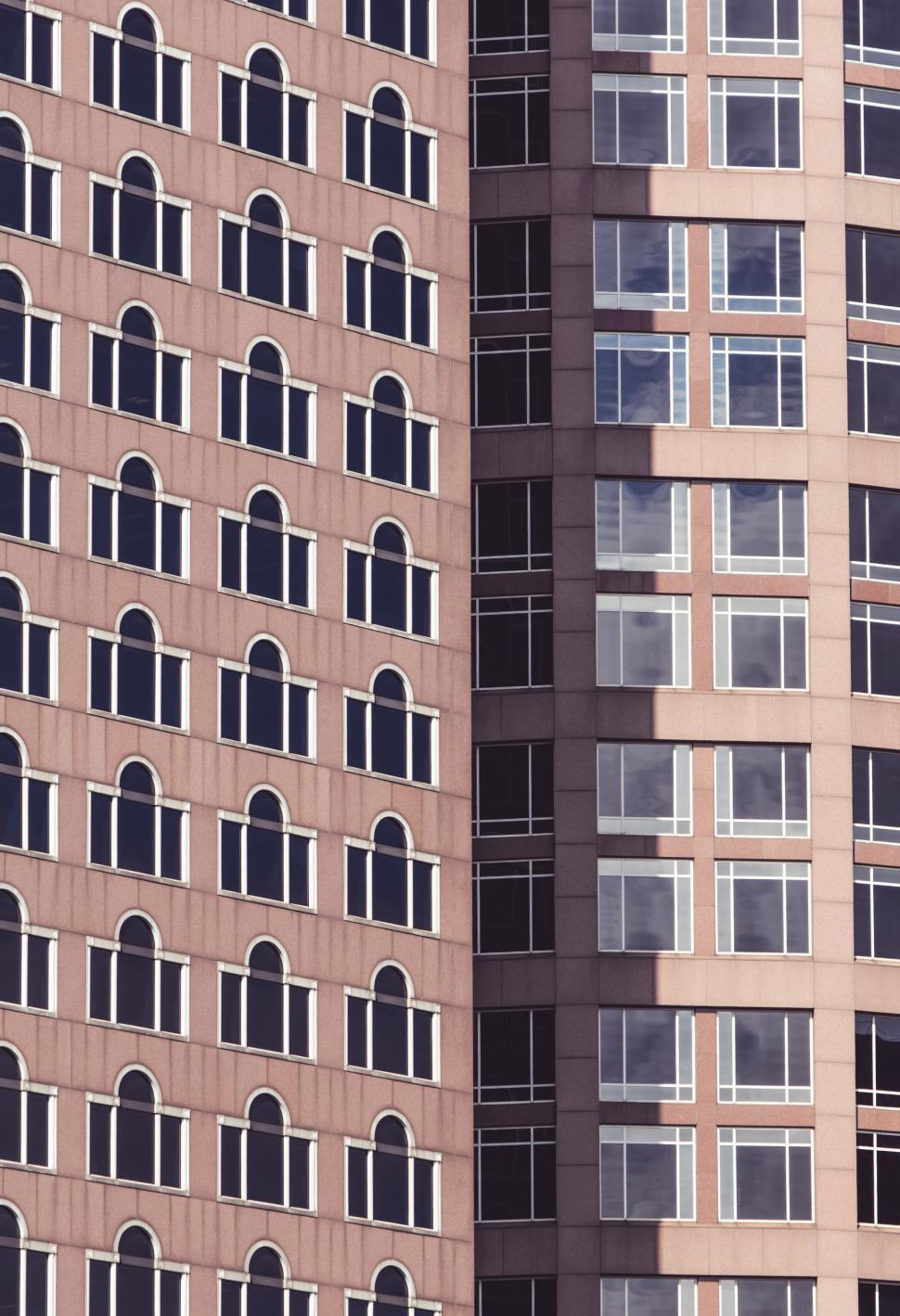 Free Image of Patterned facade of a city skyscraper 