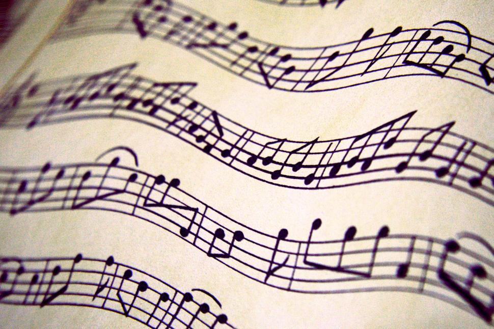 Free Image of Distorted sheet music 