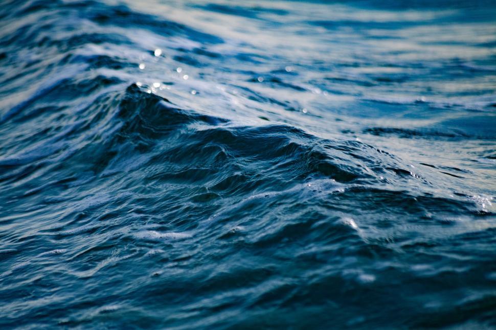 Free Image of Close-up of a textured ocean wave 