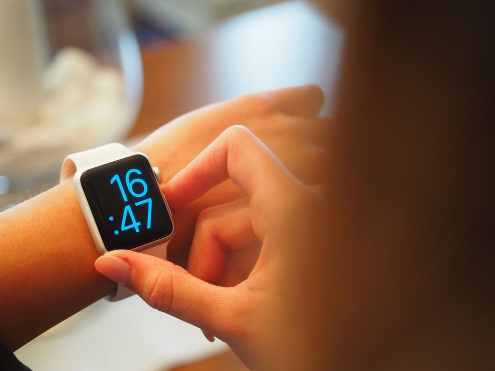 Free Image of Person checking time on smartwatch 