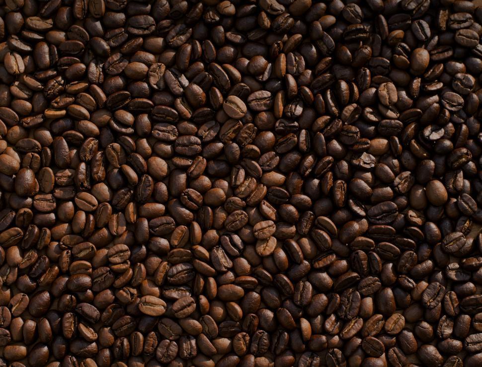 Free Image of Full frame fresh coffee beans texture 
