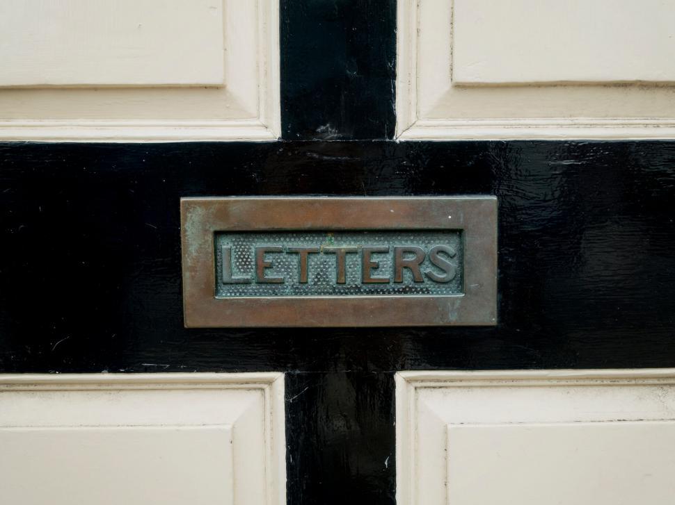 Free Image of Close-up of a vintage letterbox plate 