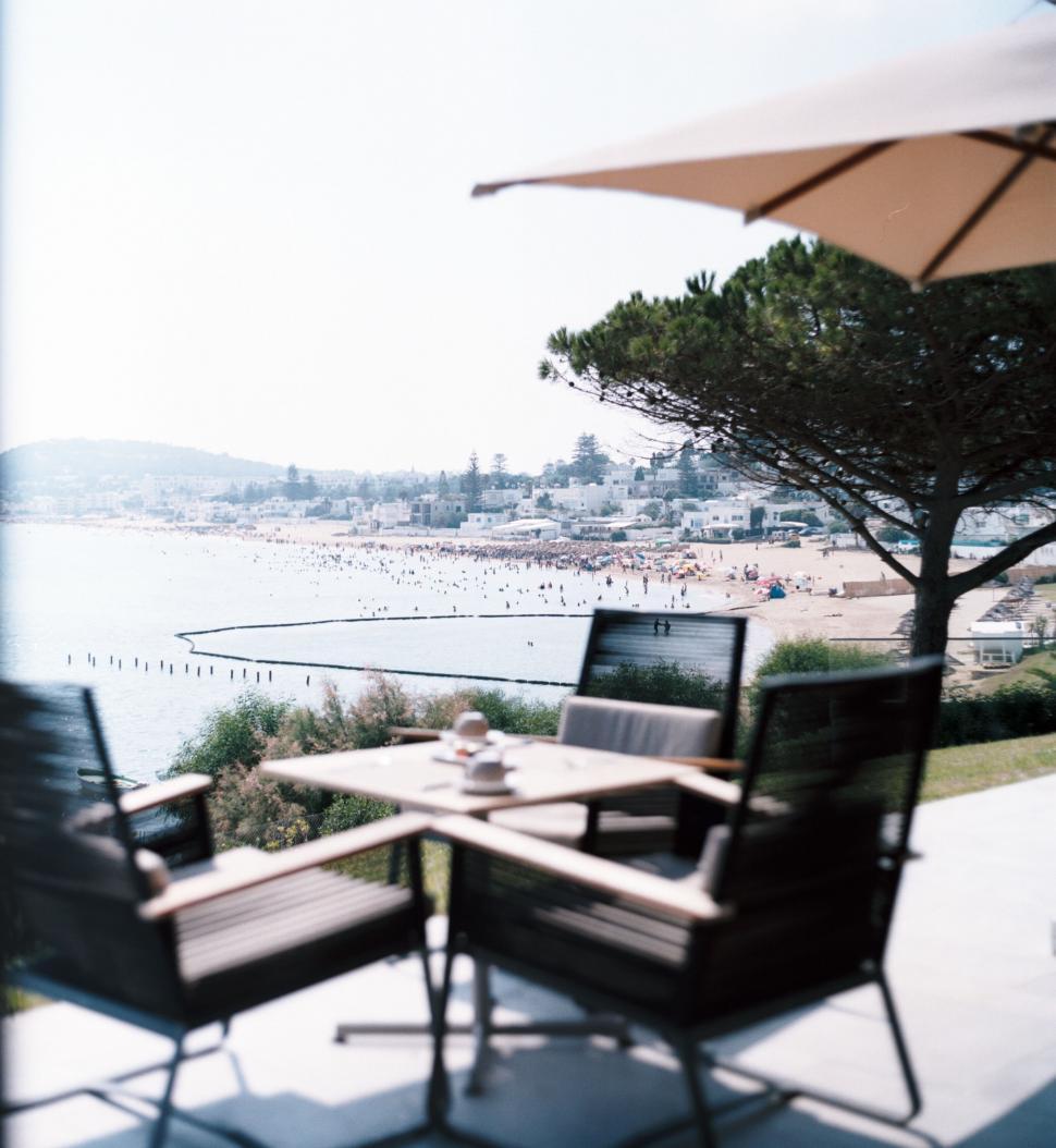 Free Image of Coastal view from a terrace cafe 