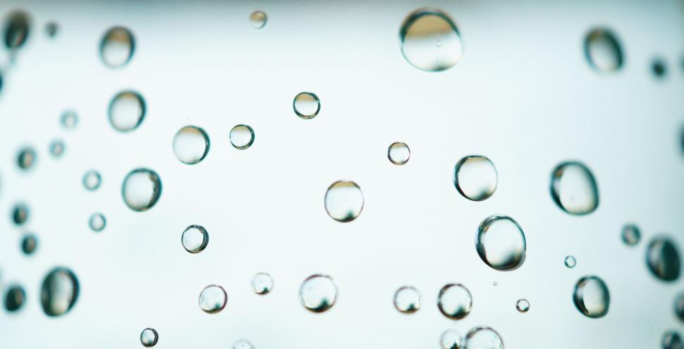 Free Image of Macro shot of water droplets suspended 