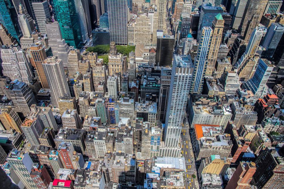 Free Image of Dense urban cityscape from aerial view 