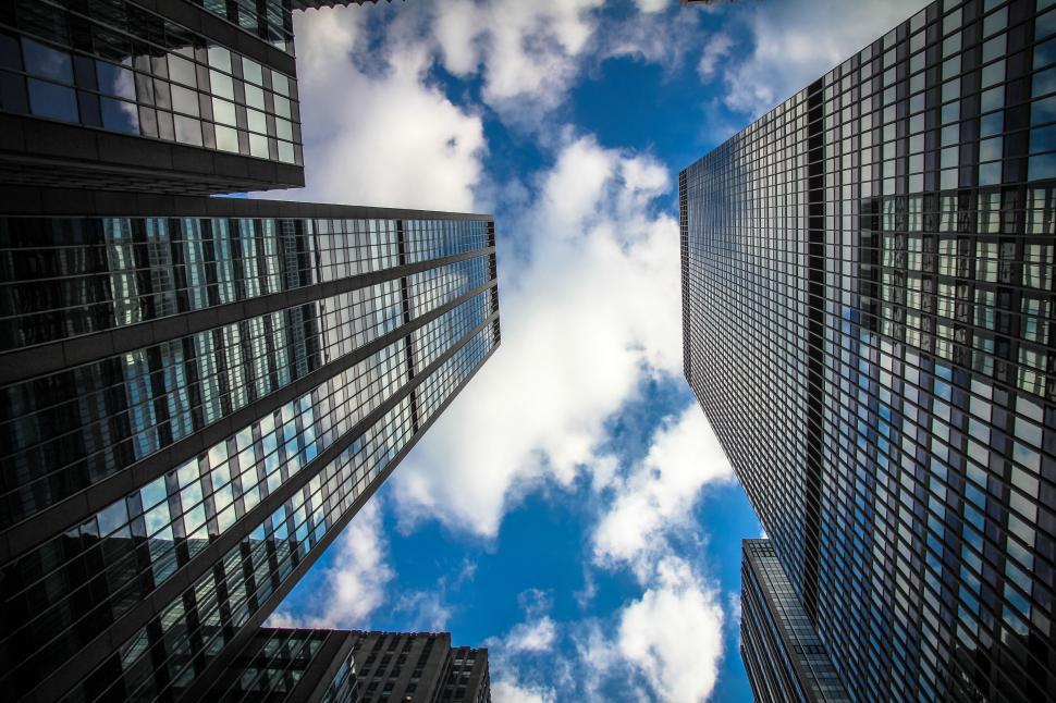 Free Image of Skyscrapers reaching towards the sky 