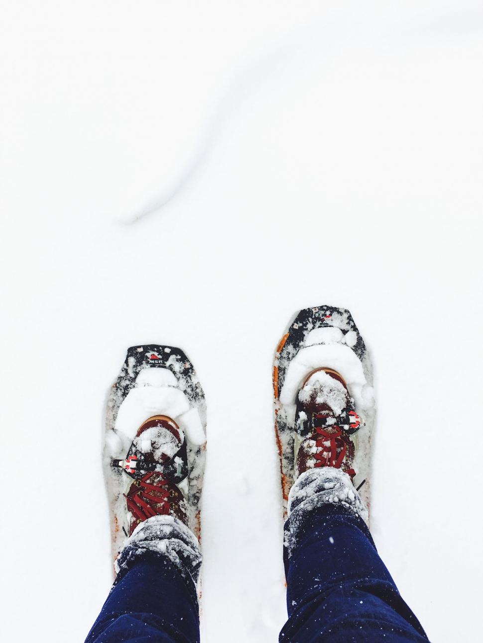 Free Image of Snowshoes on a personal snowy adventure 