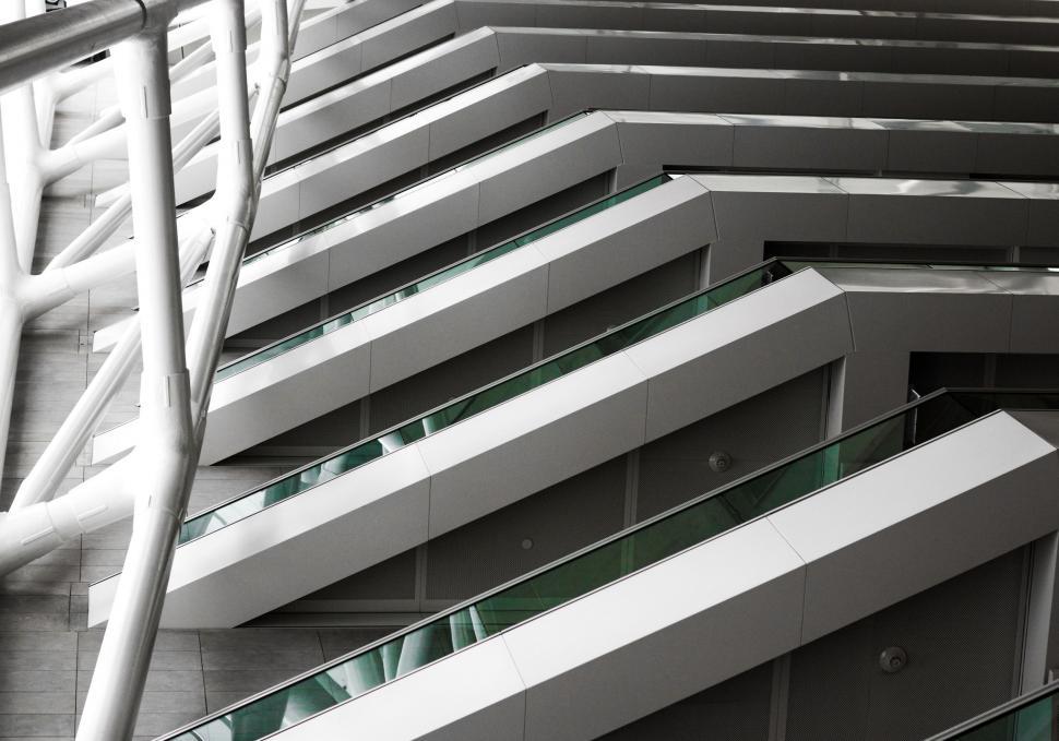 Free Image of Modern architecture with angular balconies 