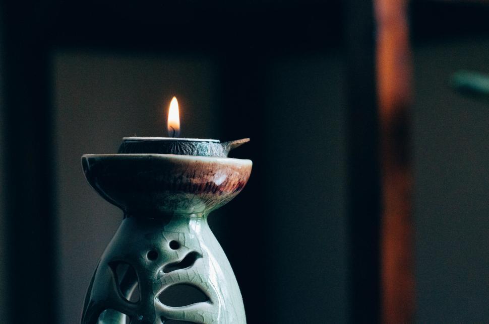 Free Image of Oil lamp with tranquil flame 