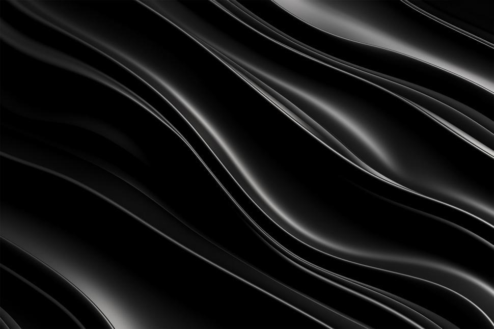 Free Image of Elegant black silk fabric with soft waves 