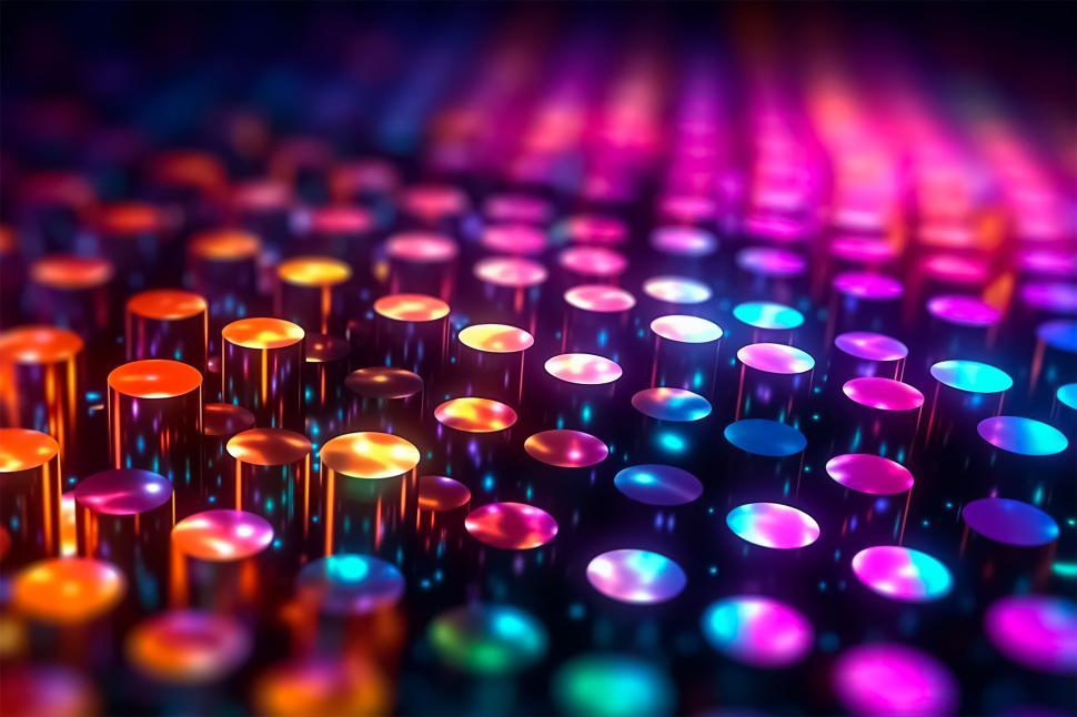 Free Image of Colorful LED Light Dot Patterns 