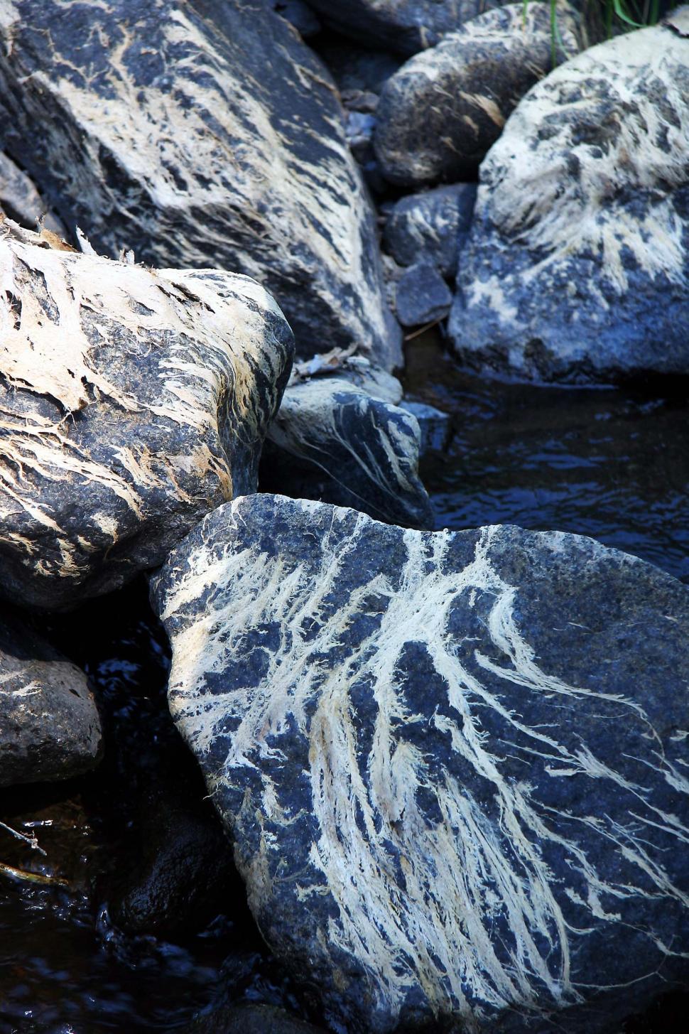 Free Image of rock pattern streak mud dried rocks stream streambed peel river trickle 
