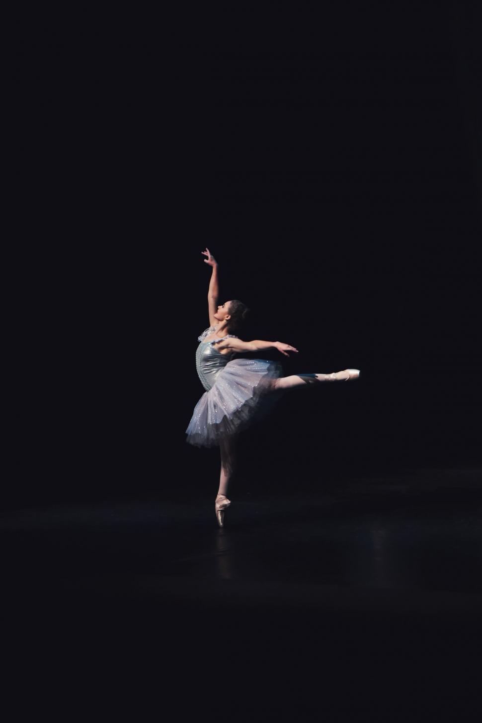 Free Image of Graceful ballerina performing on stage 