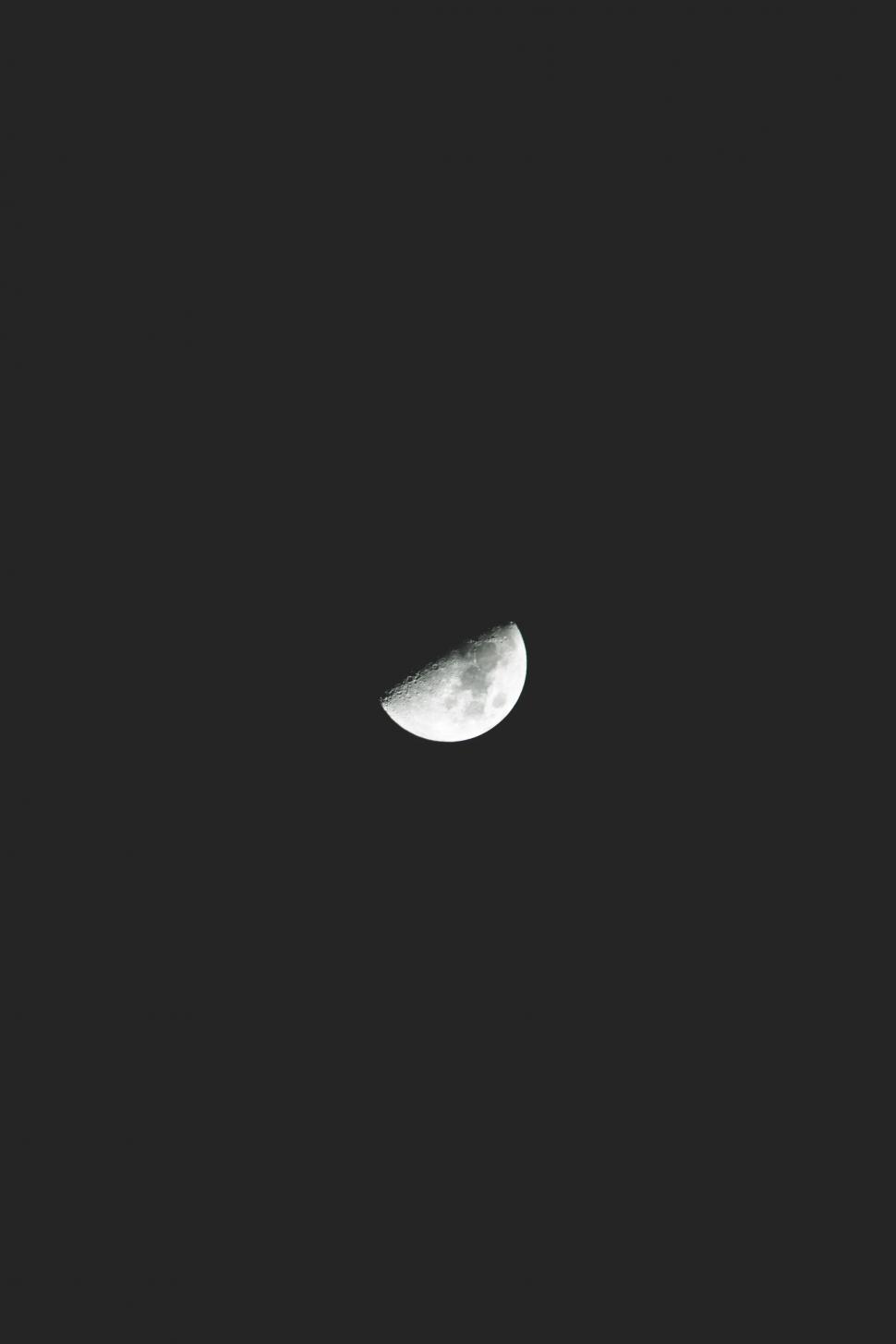 Free Image of Half moon in a dark night sky 