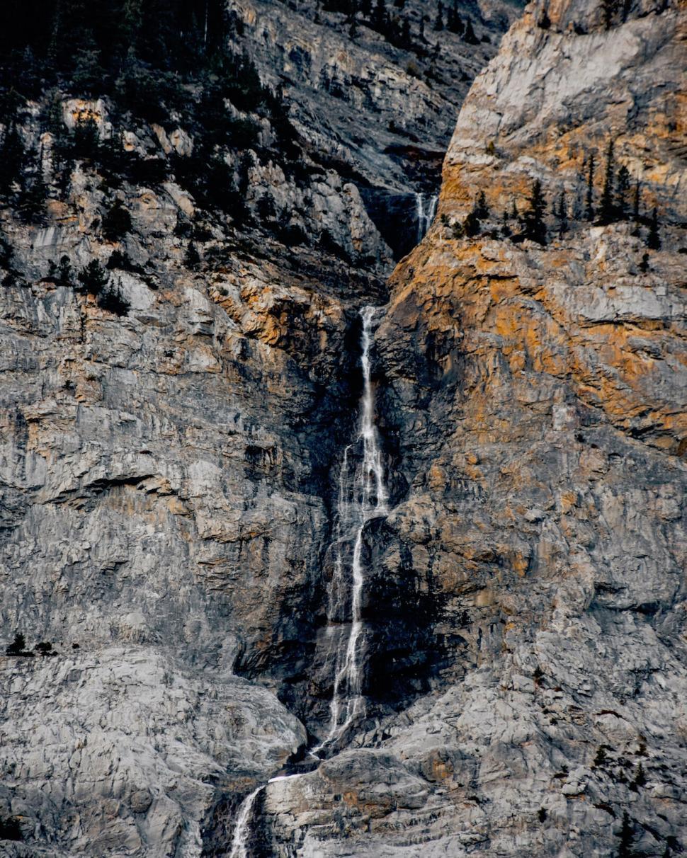 Free Image of Majestic Waterfall Cascading Down a Cliff 