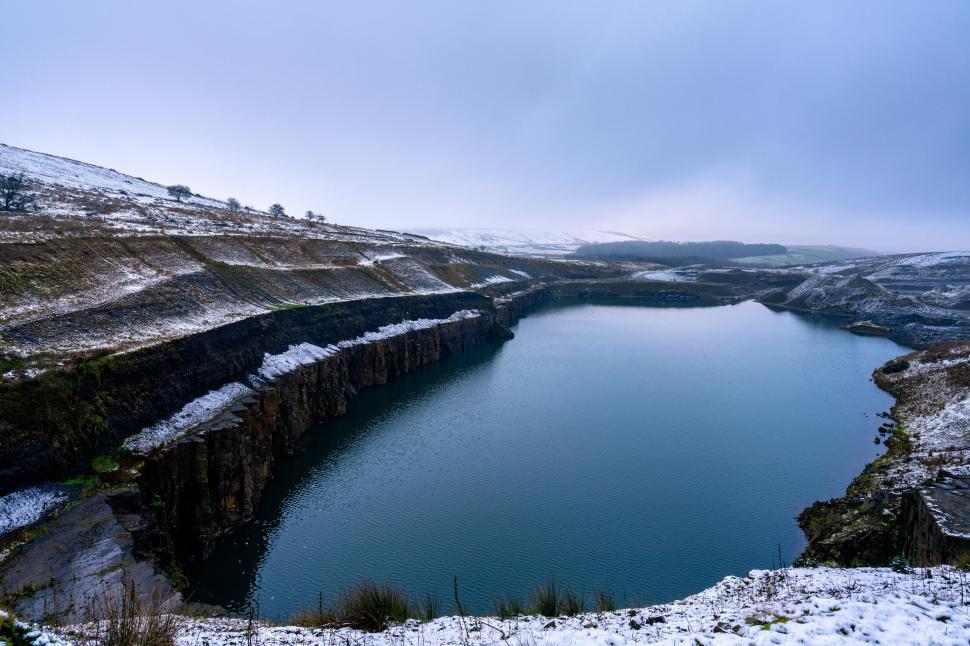 Free Image of Snowy quarry landscape in winter 