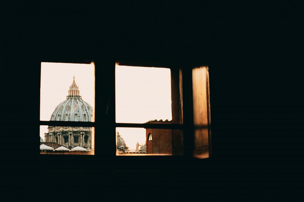 Free Image of Window view of Saint Peter s Basilica 