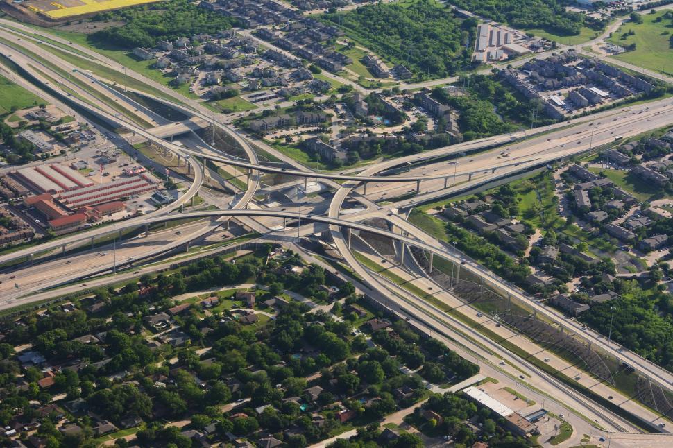 Free Image of Aerial view of highway interchange 
