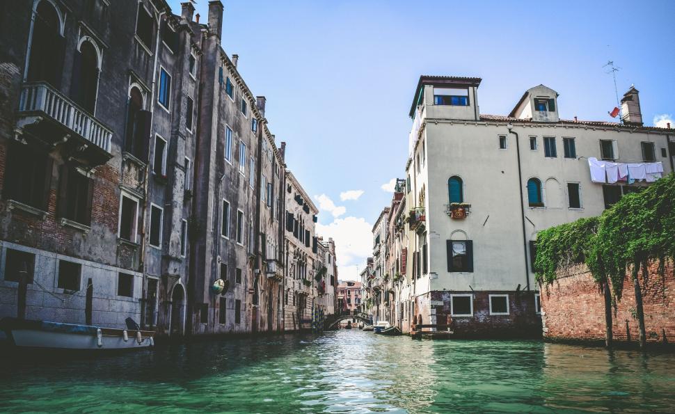 Free Image of Venetian canal with historical buildings 