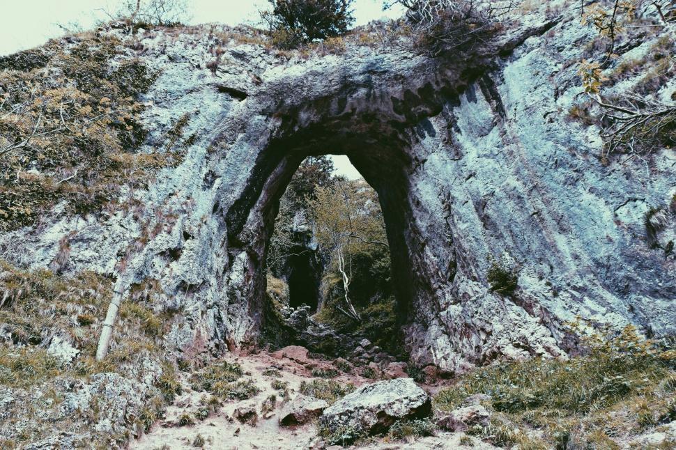 Free Image of Natural archway in rocky landscape 