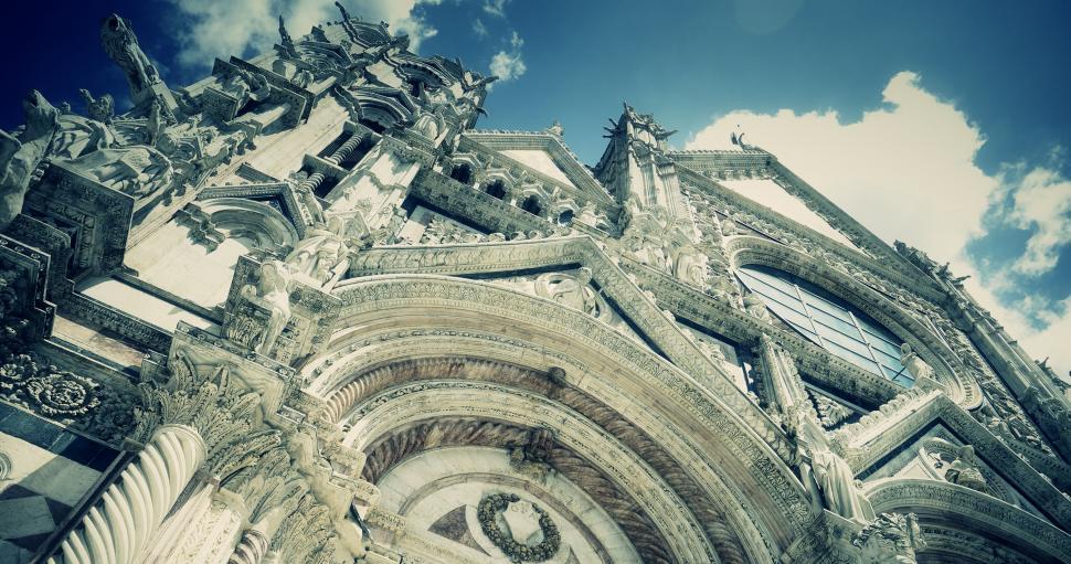 Free Image of Gothic architecture of the cathedral facade 