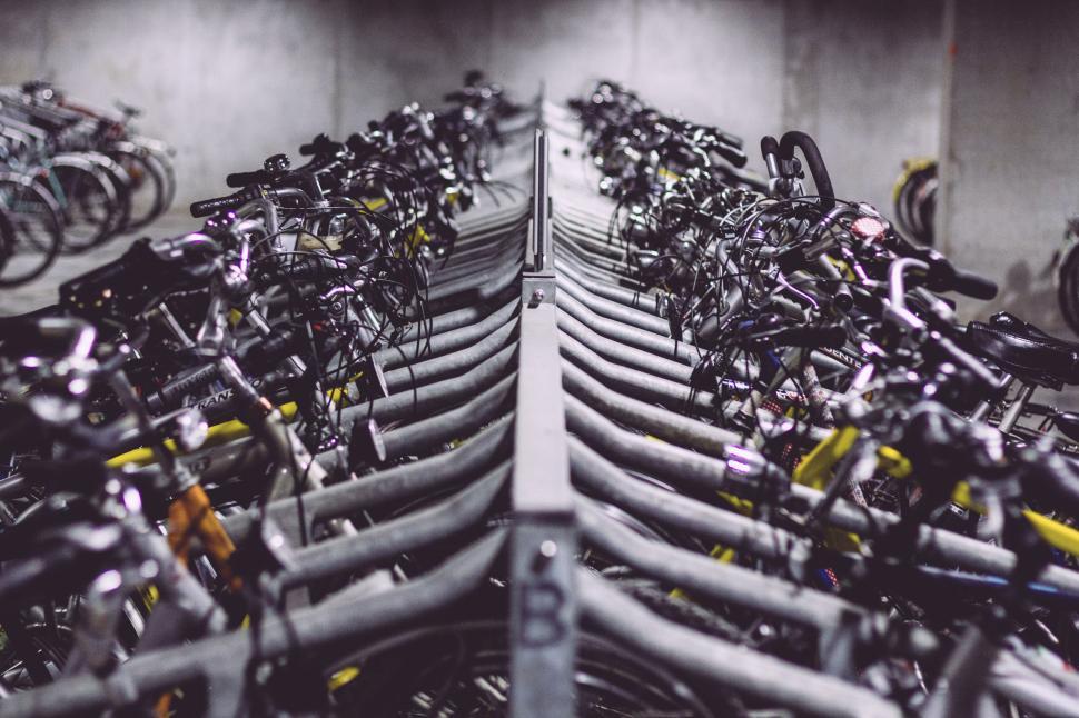 Free Image of Bicycle parking in an indoor facility 