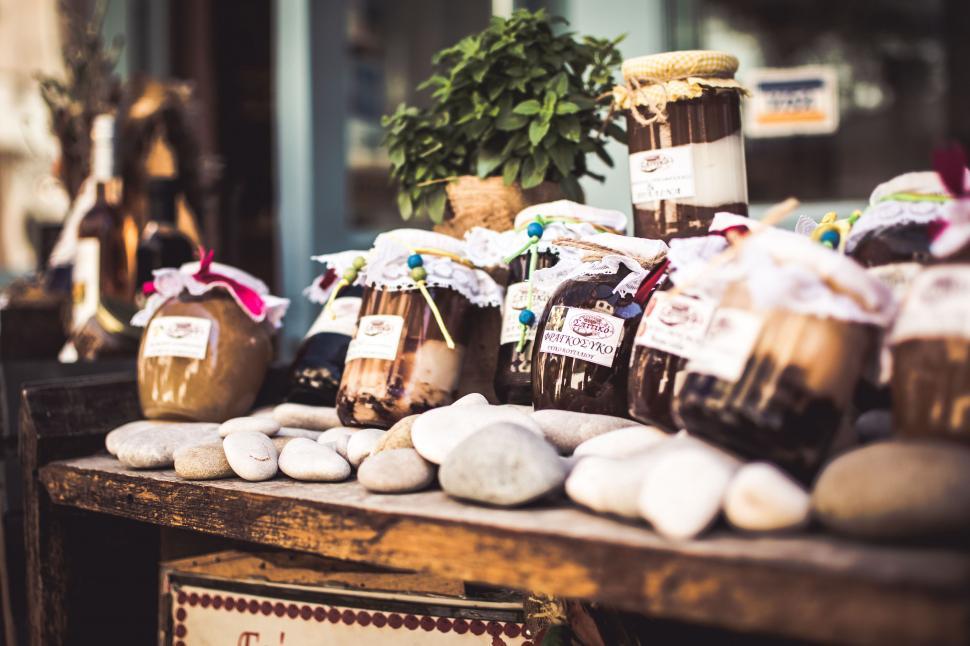 Free Image of Artisanal products displayed on a rustic stall 