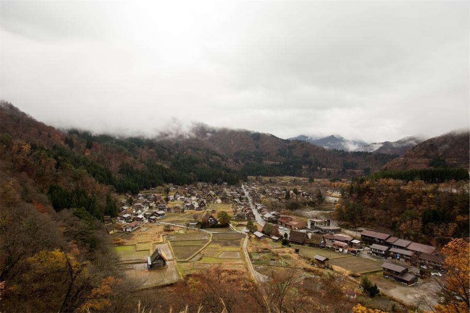 Free Image of Rural village in a mountain valley 