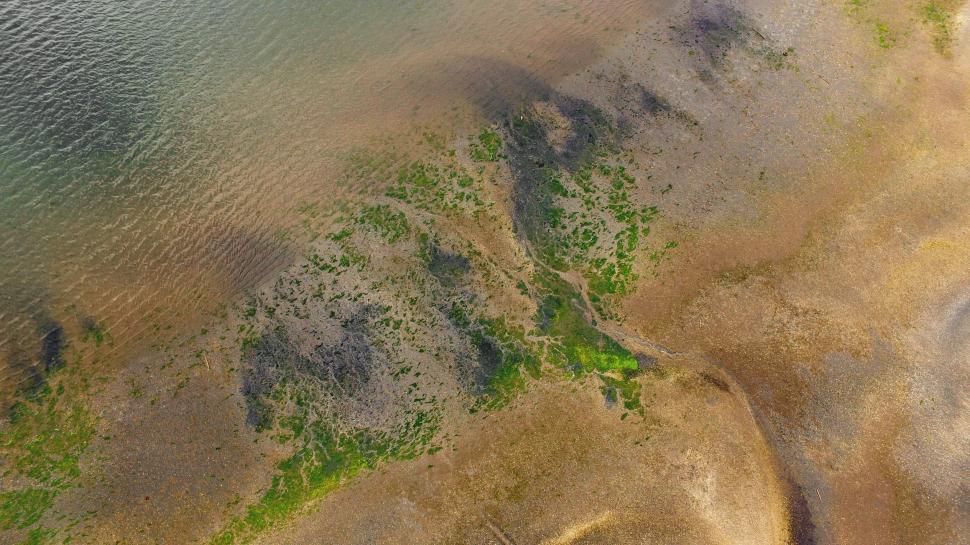 Free Image of Aerial view of tidal patterns 