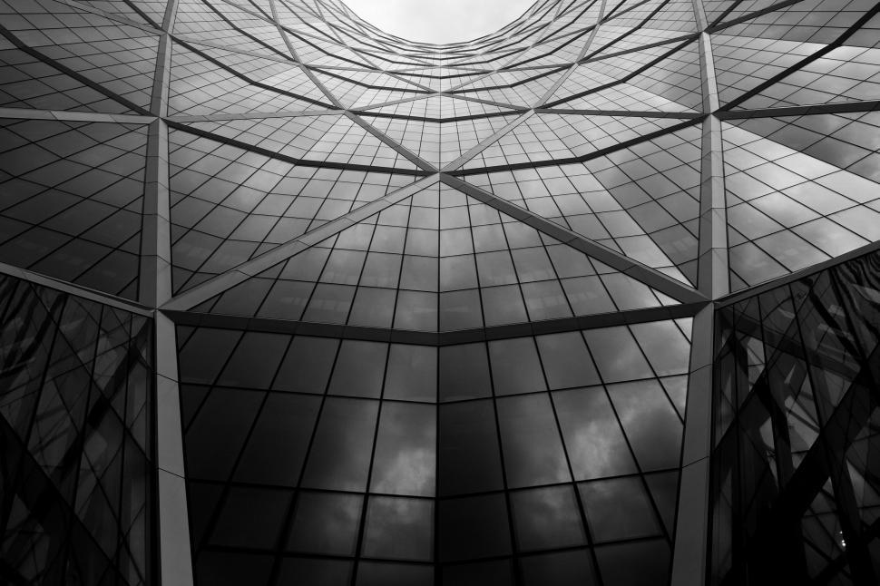 Free Image of Monochrome abstract of building facade 