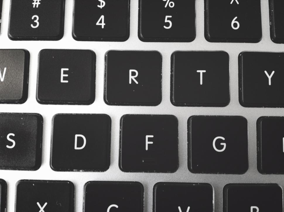 Free Image of Close-up of black computer keyboard keys 