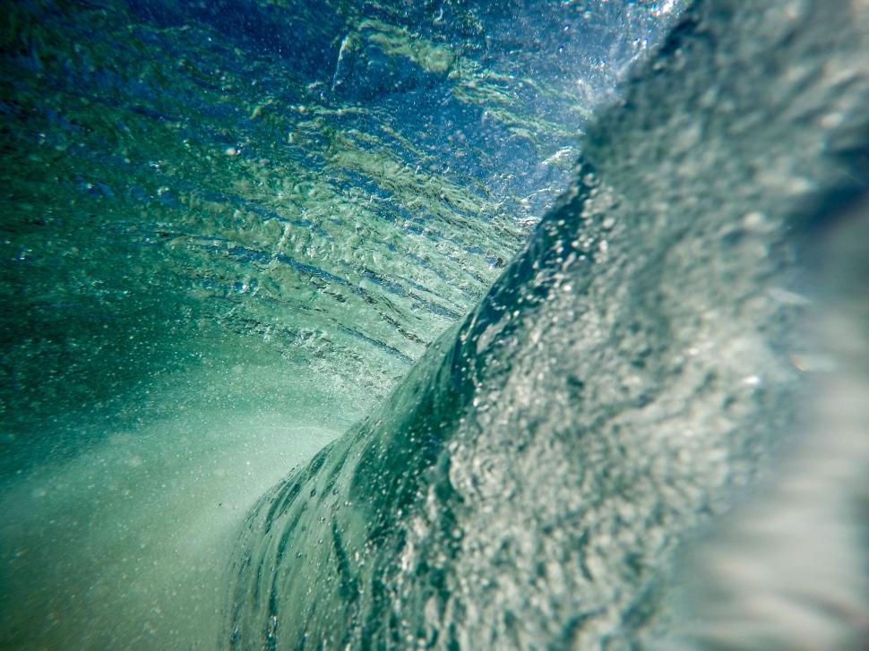 Free Image of Underwater view inside a wave 