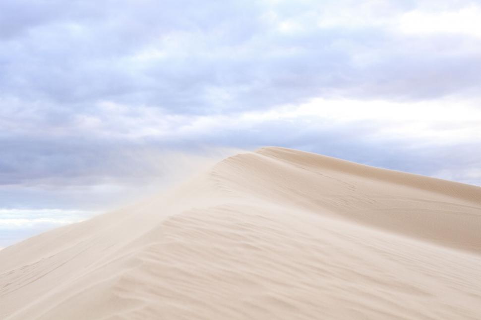Free Image of Wind-swept sand dune with textured surface 