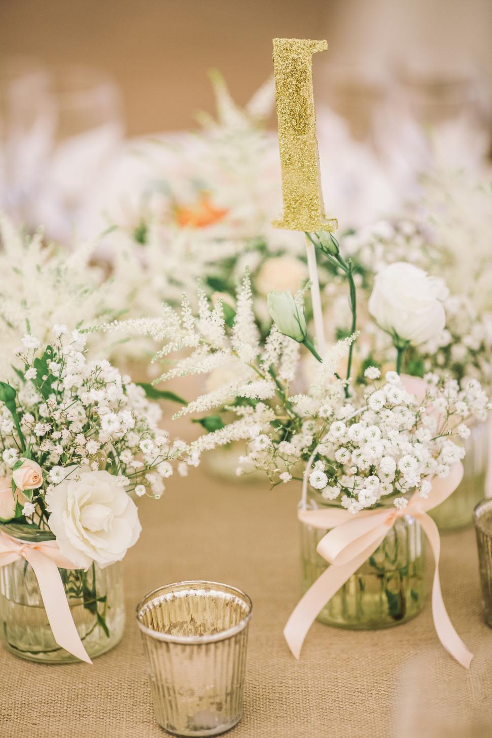 Free Image of Decorative table centerpiece with number 1 