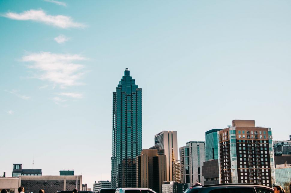 Free Image of Skyline of a modern city with blue skies 