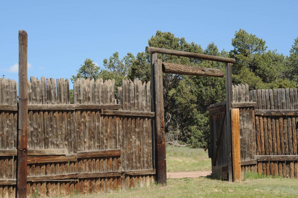 Free Image of Wooden gate and trees 