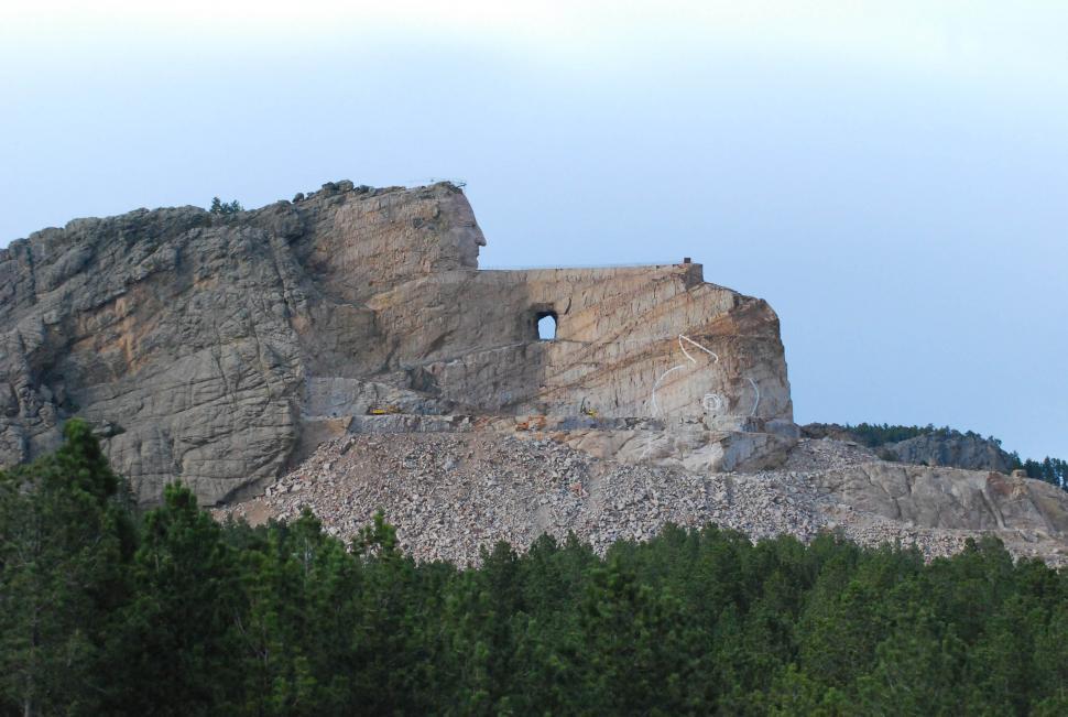 Download Free Stock Photo of Carving of the Crazy Horse Memorial 