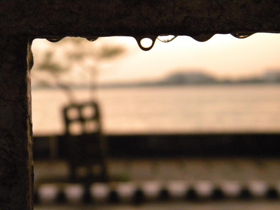Free Image of Window Frame and Water droplets 