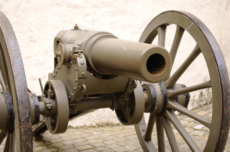 Free Image of Close Up of a Cannon on Brick Ground 