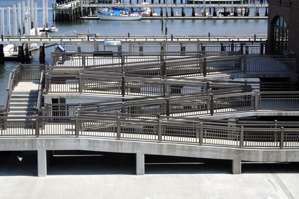 Free Image of walkway railing steps stairs ramp ramps dock south carolina access handicapped 