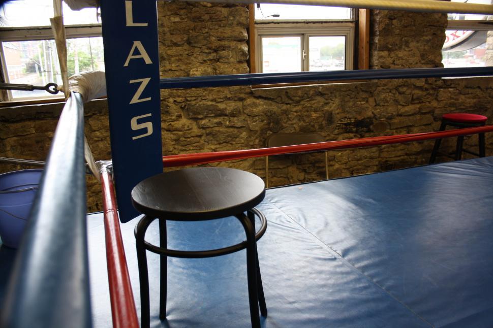 Free Image of Chair on Blue Wrestling Ring 
