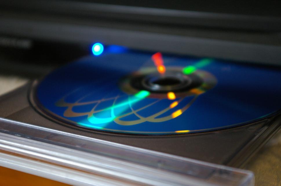 Free Image of Close Up of a CD With Blurry Background 