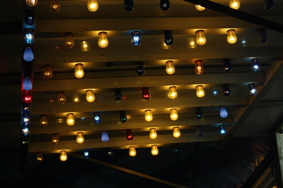 Free Image of Array of Lights Illuminating a Wall 