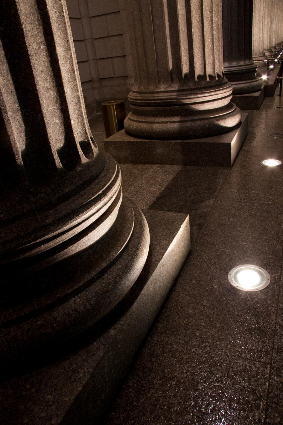 Free Image of Granity columns with lights 
