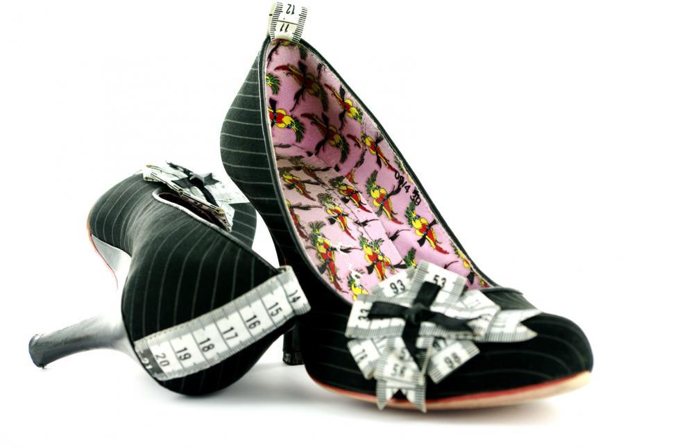 Free Image of Elegant Black Shoes With Bow 