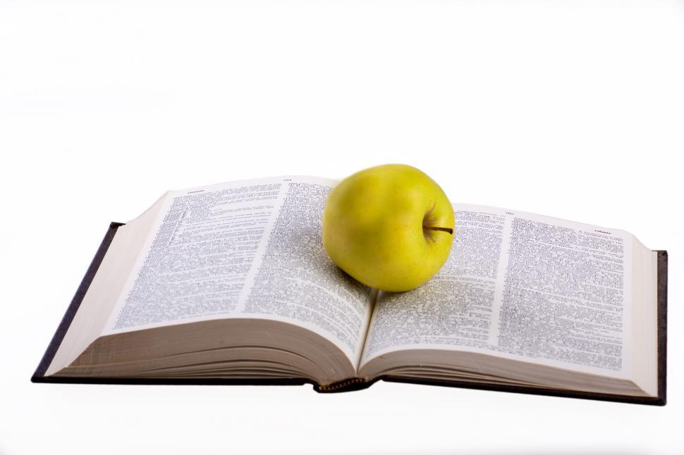 Free Image of Book and Apple 
