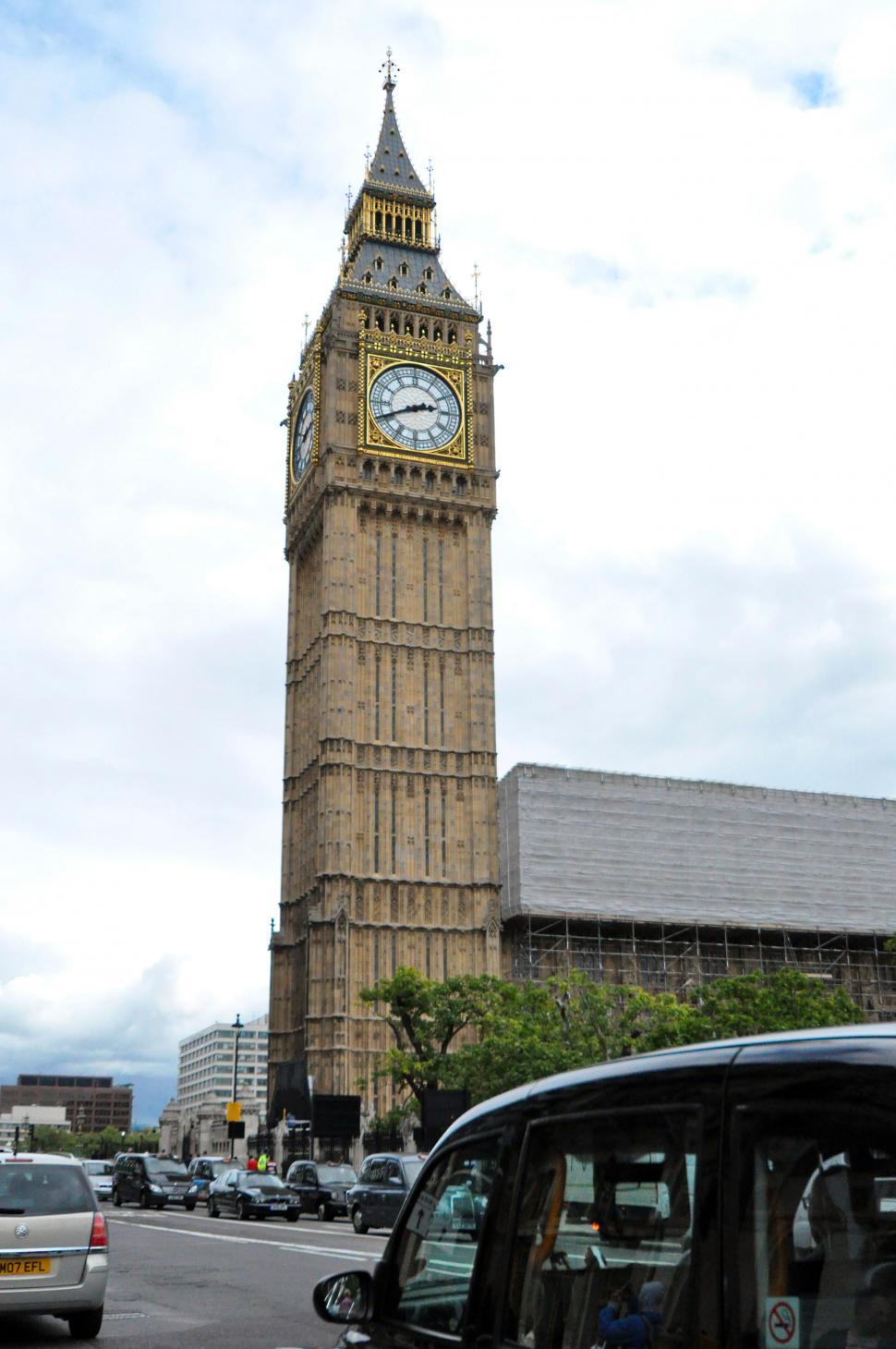 Free Image of London Big Ben & Taxi 