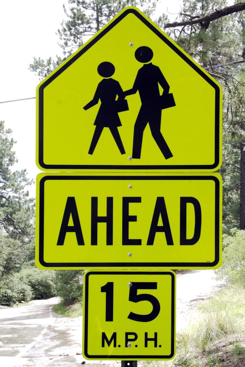 Free Image of Pedestrian warning sign 