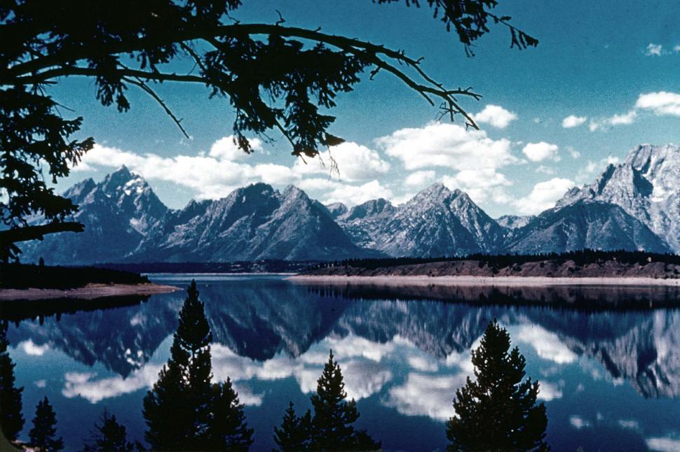 Free Image of Majestic Mountain Range Reflected in Lake 